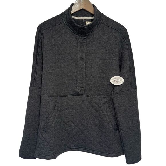 Magellan Outdoors Campfire 1/2 Snap Long Sleeve Top Womens Large Gray Quilted - Picture 1 of 10